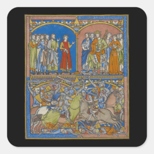 Pegatina Cuadrada La dote de Michal, una lucha sangrienta