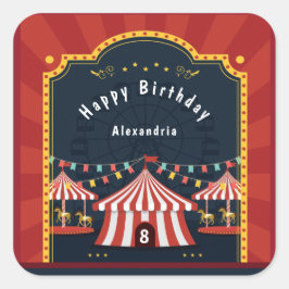 Pegatina Cuadrada La edad de nacimiento de los rojos blancos del car