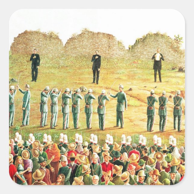 Pegatina Cuadrada La ejecución de Maximilian I (Anverso)