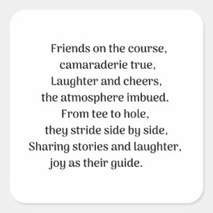 Pegatina Cuadrada La emoción de Golfer