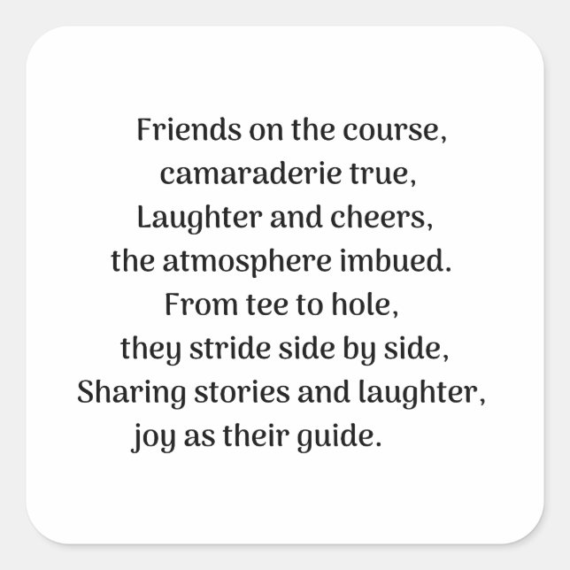 Pegatina Cuadrada La emoción de Golfer (Anverso)