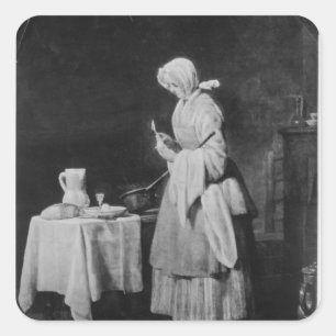 Pegatina Cuadrada La enfermera atenta, c.1738