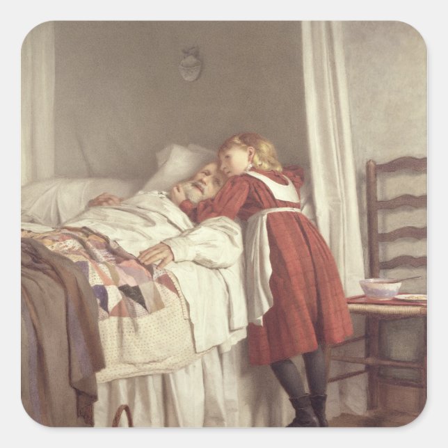 Pegatina Cuadrada La enfermera pequeña del abuelo (Anverso)