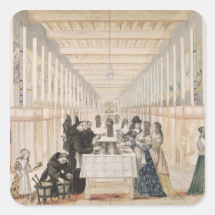 Pegatina Cuadrada La enfermería de hermanas de la caridad durante a