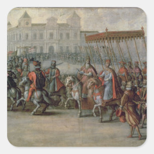 Pegatina Cuadrada La entrada de Carlos V
