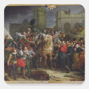 Pegatina Cuadrada La entrada de Enrique IV a París