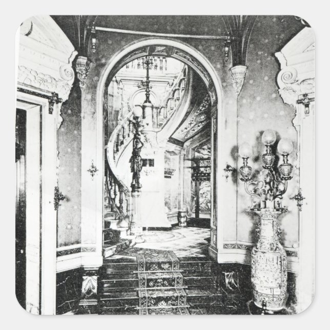 Pegatina Cuadrada La escalera Vestibule y Onyx (Anverso)