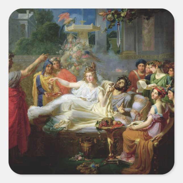 Pegatina Cuadrada La espada de Damocles (Anverso)