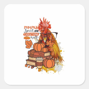 Pegatina Cuadrada La especia de calabaza y todo lo bueno caiga vib d