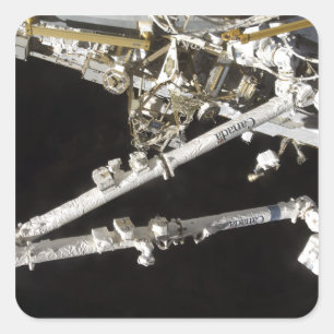 Pegatina Cuadrada La estación espacial Canadiense-construida