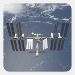 Pegatina Cuadrada La Estación Espacial Internacional 13