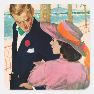 Pegatina Cuadrada La estrategia del amor