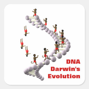 Pegatina Cuadrada La evolución del ADN de Darwin