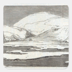 Pegatina Cuadrada La expedición de Polo Norte