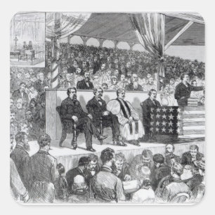 Pegatina Cuadrada La exposición internacional del algodón de Atlan