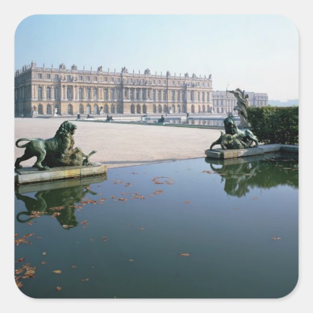 Pegatina Cuadrada La fachada occidental o de jardín vista desde el P (Anverso)