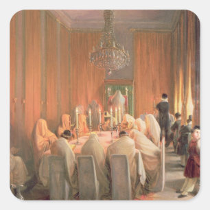 Pegatina Cuadrada La familia de Rothschild en el rezo