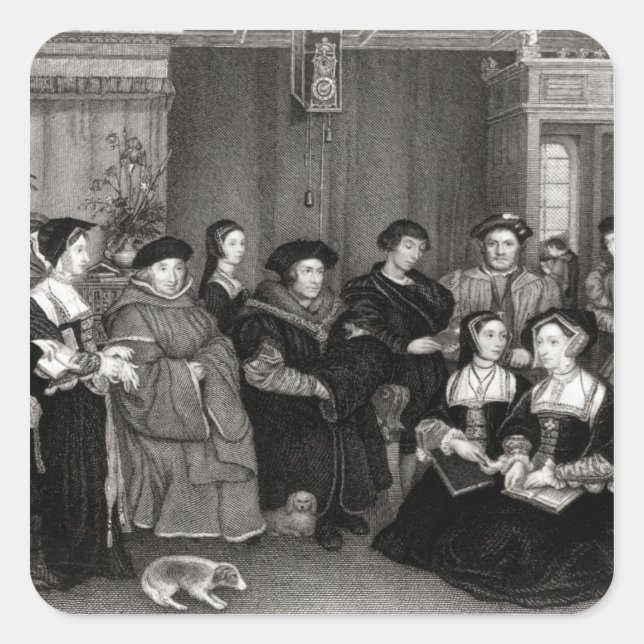 Pegatina Cuadrada La familia de Thomas More (Anverso)