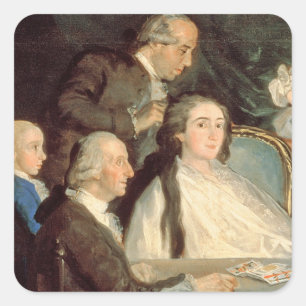 Pegatina Cuadrada La familia del infante Don Luis de Borbon 2