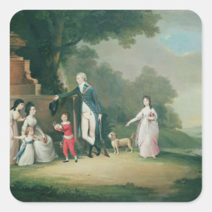 Pegatina Cuadrada La familia Kinloch de Kair