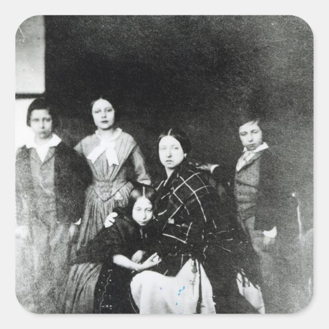 Pegatina Cuadrada La familia real (Anverso)