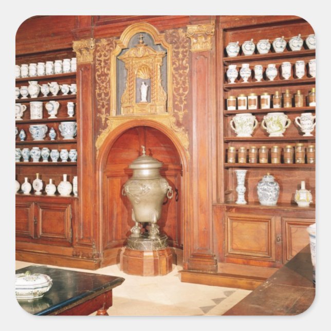 Pegatina Cuadrada La farmacia del Hospital Saint-Jean (Anverso)