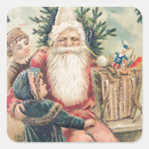Pegatina Cuadrada La Feliz Navidad de Santa María