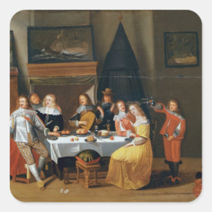 Pegatina Cuadrada La fiesta