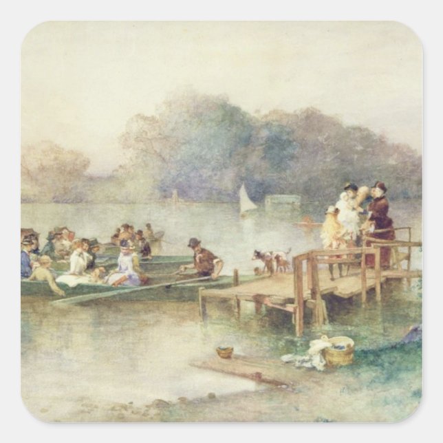 Pegatina Cuadrada La fiesta de la boda (Anverso)