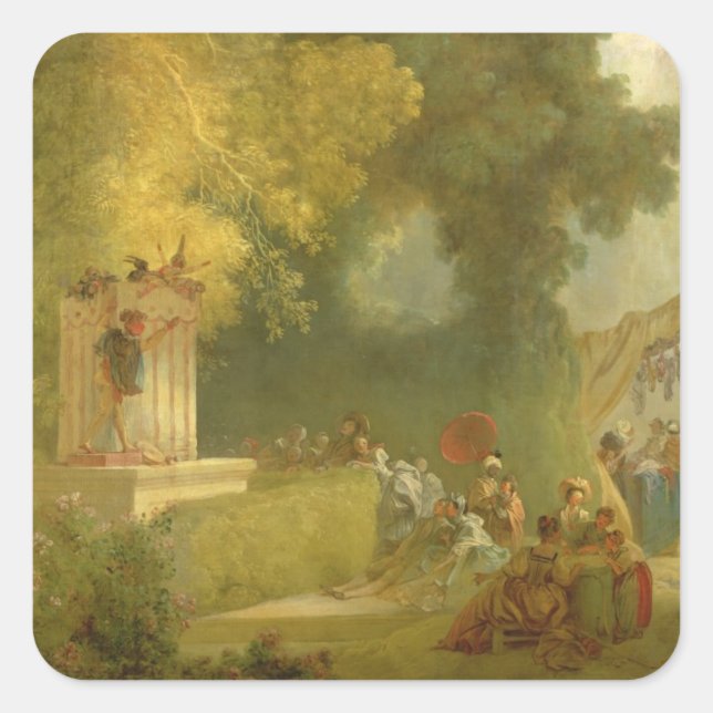 Pegatina Cuadrada La fiesta en Saint-Cloud, detalle del espectáculo  (Anverso)