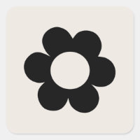 La Fleur 03 Flor Retro Floral Negra Y Blanca