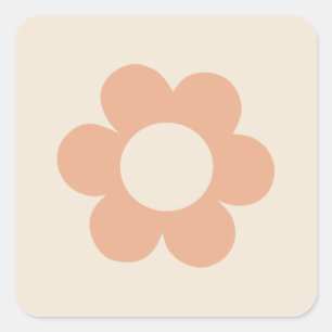 Pegatina Cuadrada La Fleur 04 Abstract Flor neutra Boho floral