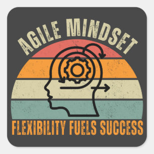 Pegatina Cuadrada La Flexibilidad Provoca El Éxito Agile Mindset
