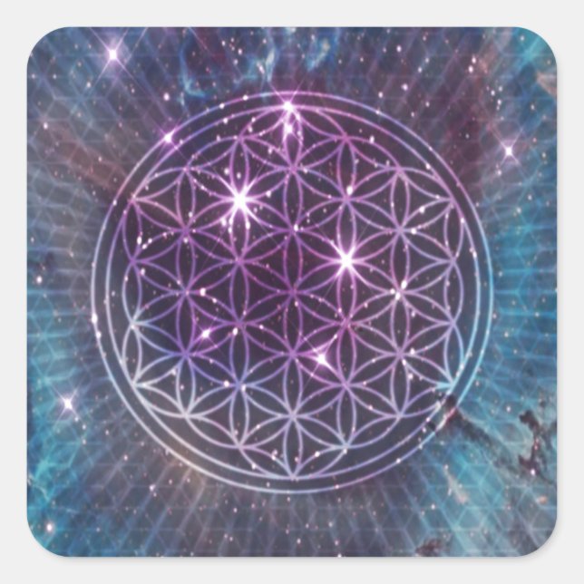 Pegatina Cuadrada La flor (Anverso)