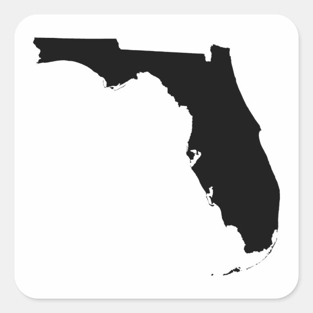 Pegatina Cuadrada La Florida en Blanco y Negro (Anverso)