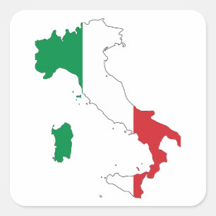 Pegatina Cuadrada La forma de Italia