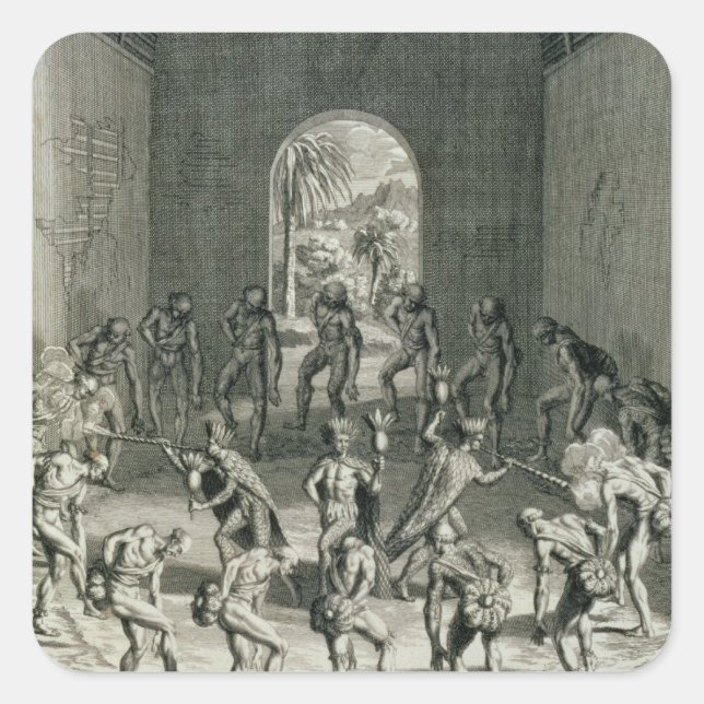 Pegatina Cuadrada La forma en que los sacerdotes caribeños impulsan  (Anverso)