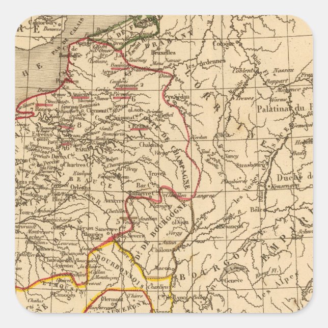 Pegatina Cuadrada La France 1180 a 1223 (Anverso)