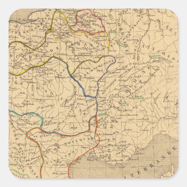 Pegatina Cuadrada La France 843 a 987 (Anverso)