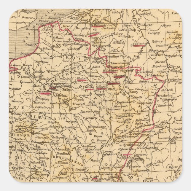 Pegatina Cuadrada La Francia 1774 a 1793 (Anverso)