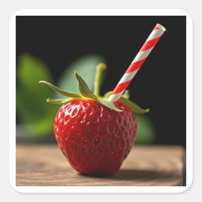 Pegatina Cuadrada La "fresa" (Anverso)