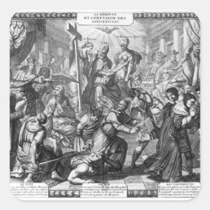 Pegatina Cuadrada La furia y confusión de los Jansenistas