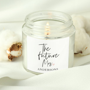 Pegatina Cuadrada La futura Sra. y su nombre   Regalo de belleza mod