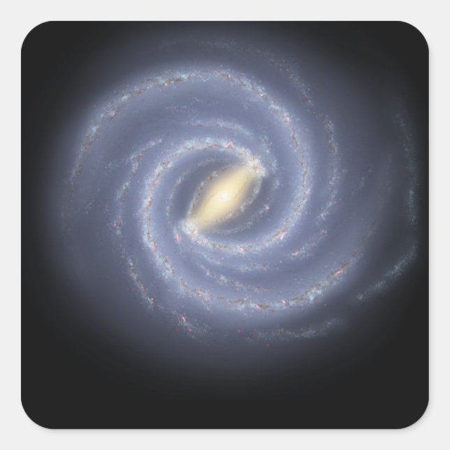 Pegatina Cuadrada La galaxia de la Vía Láctea (Anverso)