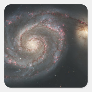 Pegatina Cuadrada La galaxia del torbellino (M51) y galaxia del