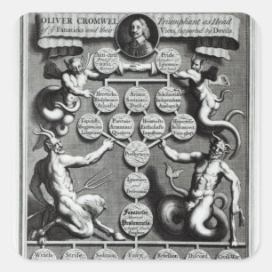 Pegatina Cuadrada La genealogía del Anti-Cristo Oliverio