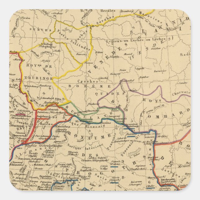 Pegatina Cuadrada La Germanie a la fin du 5e siecle (Anverso)