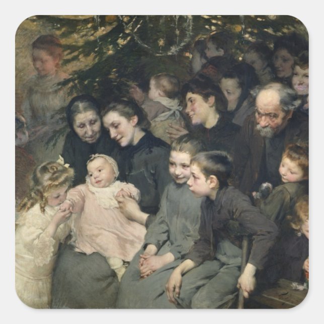 Pegatina Cuadrada La gota de la leche en Belleville (Anverso)