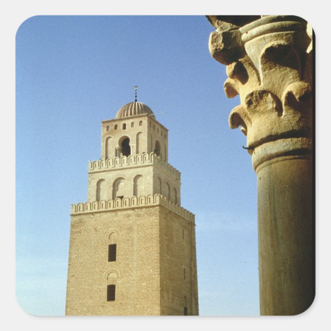 Pegatina Cuadrada La Gran Mezquita, Aghlabid, 836-875 AD (Anverso)