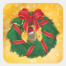 Pegatina Cuadrada La guerra de los Navidades de Chipmunk